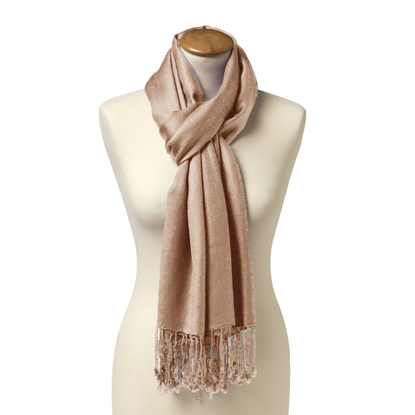 Beige pashmina sjaal (1)