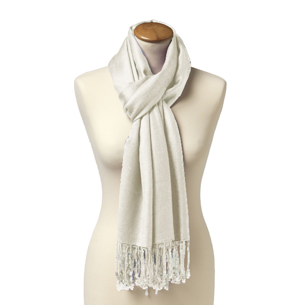 Roomwitte pashmina sjaal (1)