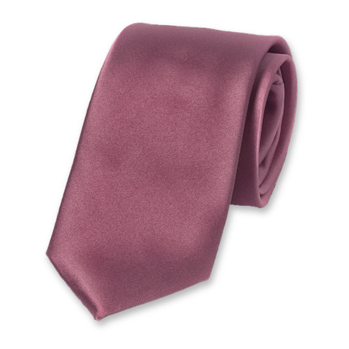 Satijn polyester stropdas Mauve (1)