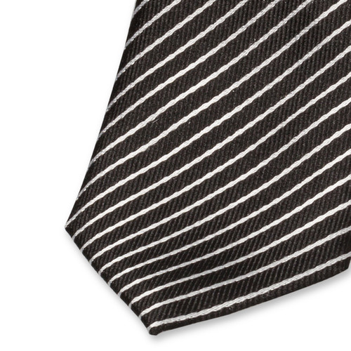 Alcatraz Island Baron uitzending Coole smalle zijden stropdas met strependessin in zwart/wit