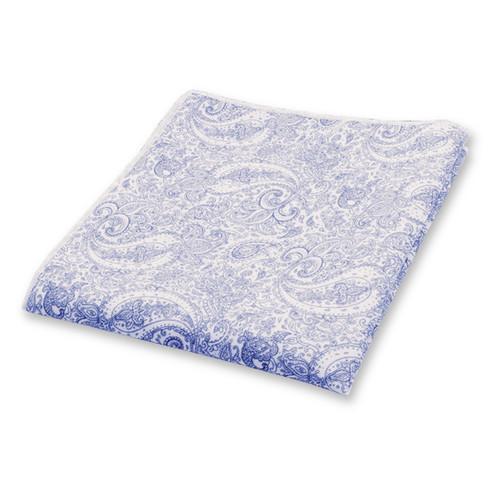 Paisley Pochet Blauw-Wit (1)