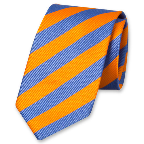 Afkeer Grootste Horen van Gestreepte stropdas in oranje en blauw