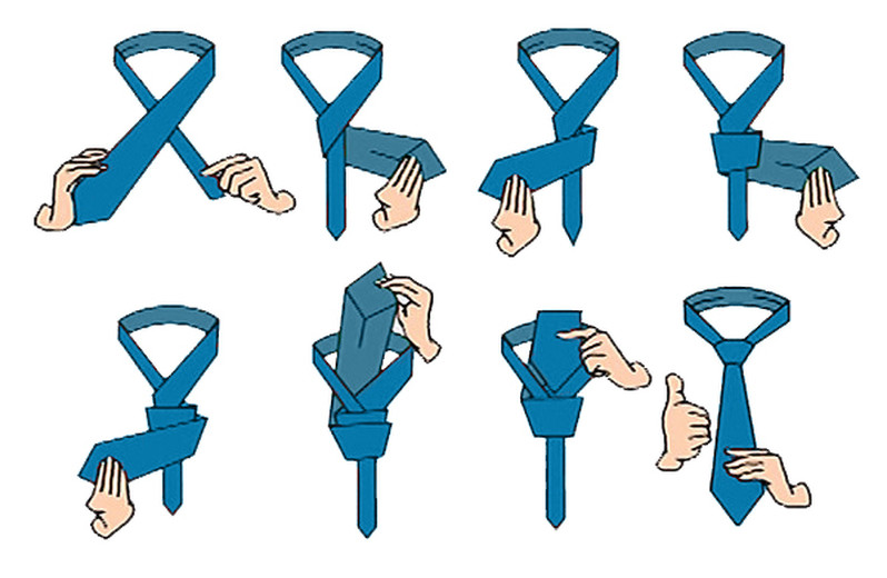 Как завязать широкий узел на галстуке